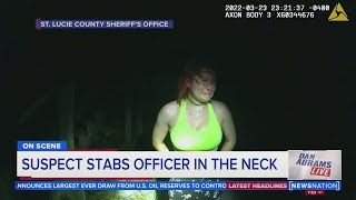 Bodycam Video: Suspect stabs officer in the neck  |  Dan Abrams Live