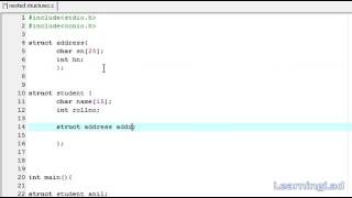 51 Nested Structures in C Programming Language Video Tutorial