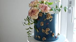 생화를 이용한 버터크림 디자인 케이크 / Fresh Flower Butter Cream Design Cake