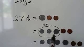 Grade 2 Math  4.7, Money, Ways to show amounts of coins