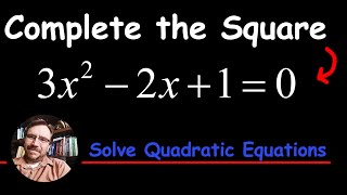 How to solve by Completing the Square 3x^2-2x+1=0