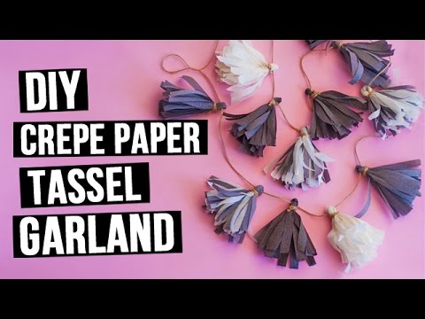 DIY Crepe Paper Tassel Garland DIY Crepe Paper Tassel Garland