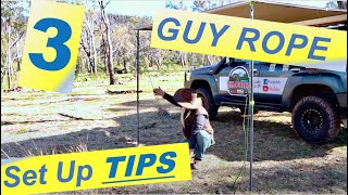 Guy Ropes Set Up  - ( Three Simple Options For Your 4x4 Awning )