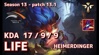 【KRサーバー/D1】HLE Life ハイマーディンガー(Heimerdinger) VS アムム(Amumu) SUP - Patch13.1 KR Ranked【LoL】