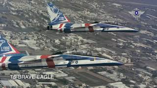 勇鷹 T-5 Brave Eagle（Advanced Jet Trainer）台灣自製高級教練機，由AIDC漢翔董事長胡開宏親自試飛，其成熟的性能以超乎想像。並加快接裝66架全新教機給ROCAF.