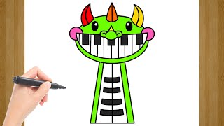 COMO DIBUJAR a PIANOSAURUS POPPY PLAYTIME 4 pero INCREDIBOX SPRUNKI