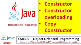 Java | Constructor, overloading, copy constructor | Object Oriented Programming | Tamil | 18