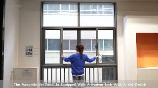 【Instime】Modern customized design high security antitheft window net 3 tracks sliding glass window