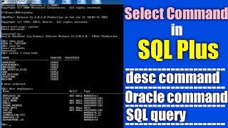 Select Command in SQL Plus | how to use select command in Oracle | SQL query | #oracle