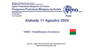 [ Fanompoam-pivavahana ] Alahady 11 Agositra 2024