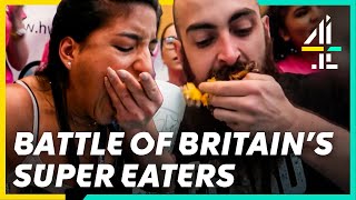 British Competitive Eaters Take On EPIC Burger CHALLENGE! | Battle Of The Super Eaters | All 4