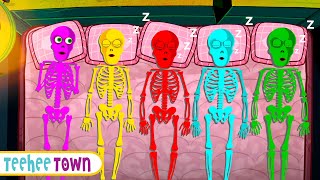 There Were Five Skeletons In The Bed - NEW Spooky Scary Skeletons Song By Teehee Town