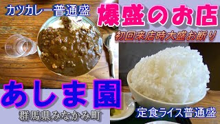 【デカ盛り】人気のあしま園 でカツカレーランチ【みなかみ市】