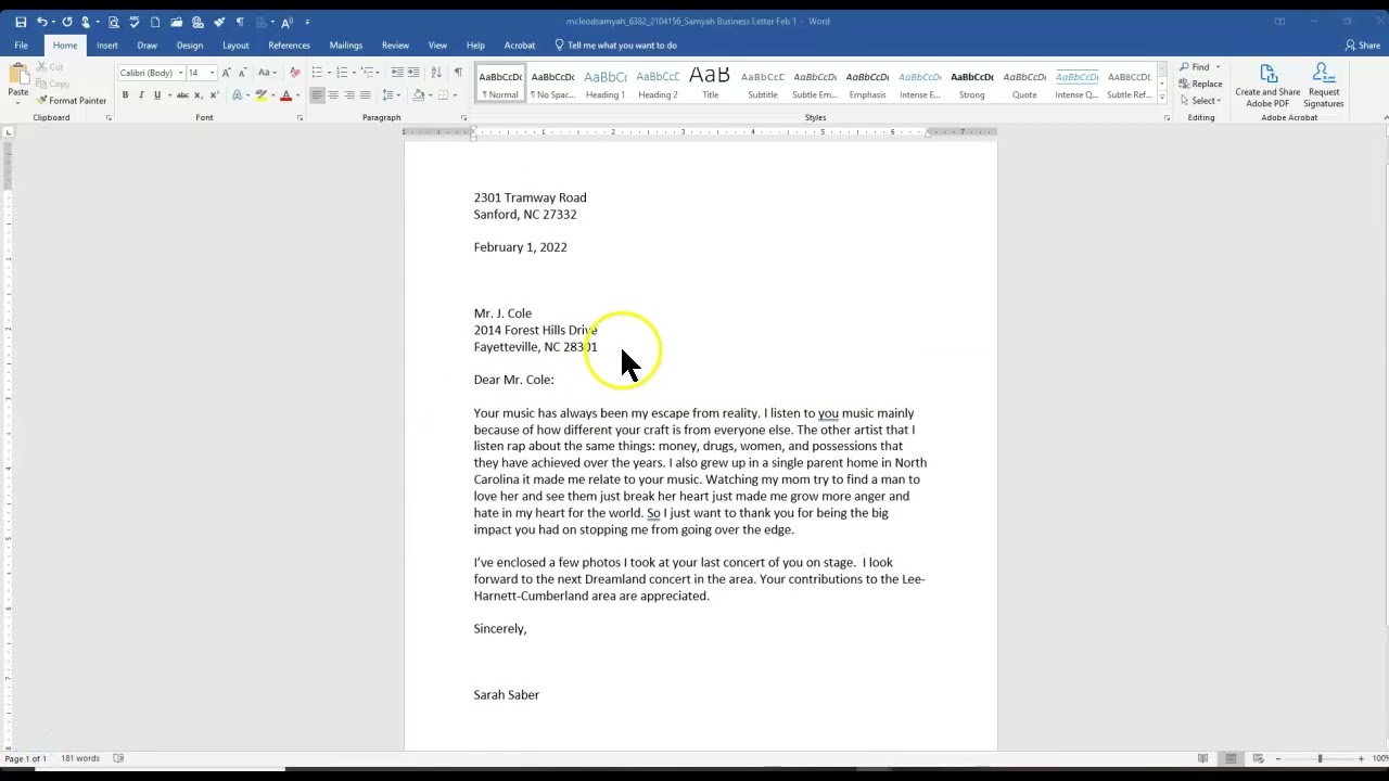 Format A Business Letter In Word Infoupdate Org