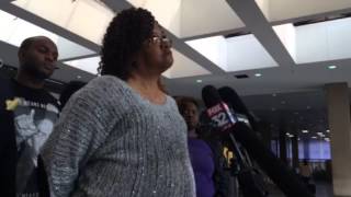 Angela Helton, Rekia Boyd's mother, after the first day of trial