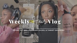 Weekly Hair Vlog | Using Hot Rollers, Hair Oiling, New Hair Products | Niara Alexis