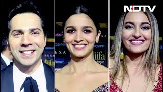 Varun Dhawan, Alia Bhatt And Sonakshi Sinha At IIFA Awards Green Carpet