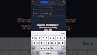 Python Generate Serial or Sequence number 0001,0002 etc