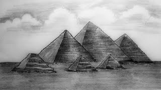 How to draw Giza Pyramids step by step easily | Pencil art step by step easy | Mustak Drawing.