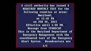 Comcast Emergency Alert System - Maryland Required Monthly Test (June 30, 2022)