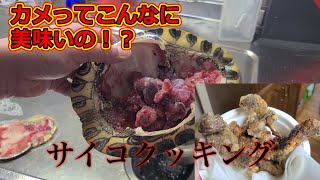 【サイコクッキング】偶然釣れたミシシッピアカミミガメを調理して食べてみたらまさかの味！？