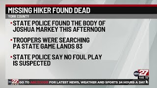 Missing Pennsylvania hiker in York County found dead, State Police say