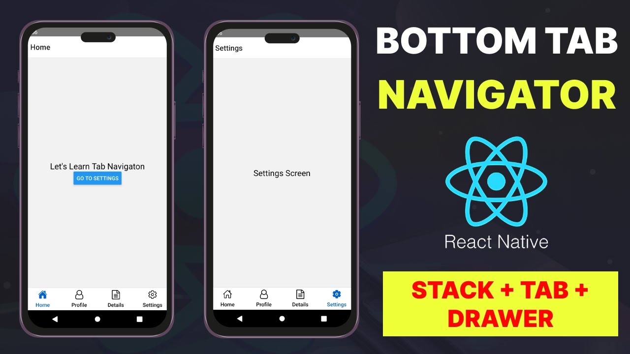 Tab Navigation In React Native React Navigation Merge Stack Drawer