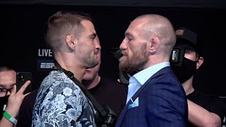 Dustin Poirier vs. Conor McGregor 2 UFC 257 Presser Staredown - MMA Fighting