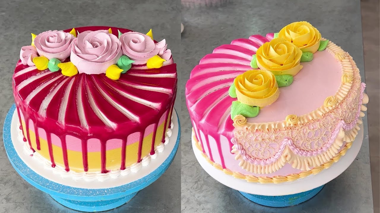 Tutorial To Decorate Cakes With Roses In Chantilly Cream Youtube