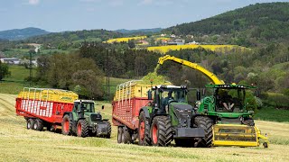 4K | Sklizeň žita 2022 - John Deere 9700i, 6215R, Fendt Vario 939 S5 \u0026 920