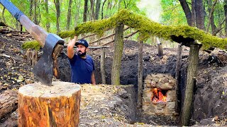 Building new big Dugout for relaxation | Alone in Forest Shelter
