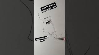 How to draw a crying girl face | #shorts #face #drawing #draw #art #skirt