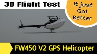 FlyWing FW450 V2 H1 GPS 3D RC Helicopter 3D Flight Testing