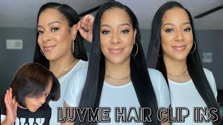 LuvMe Hair Yaki Straight Seamless Clip Ins On Short Hair | Minimal Leave Out Method