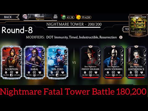 Nightmare Fatal Tower Batalla del jefe de la ronda final 180,200 Fight Reward MK Mobile