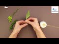 Wrapping flower stems with silk thread