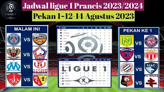 Jadwal Pertandingan Liga Prancis 2023/2024 Terbaru dan Terlengkap~ PSG Vs Lorient~Pekan 1~Ligue 1