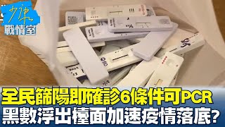 全民篩陽即確診6條件可PCR 黑數浮出檯面加速疫情落底? 少康戰情室 20220526