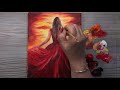 red dress sunset acrylic painting how to step by step for beginners speed painting