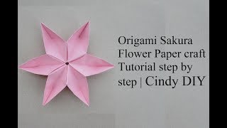 Origami Sakura Flower | Paper Craft | Easy Tutorial | Cindy DIY