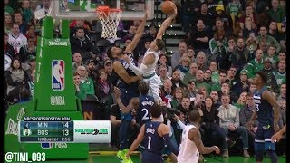 Jayson Tatum dunks all over Karl-Anthony Towns (01/05/2018)