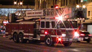 *STRUCTURE FIRE RESPONSE* Engine 101 \u0026 Ladder 1 Responding w/ Airhorns - Winnipeg Fire Department