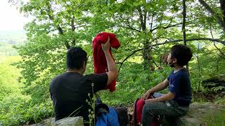 Climbing a mountain with Aiden after school at Ramapo