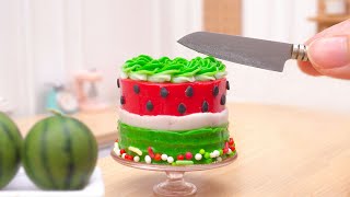 Awesome Miniature Watermelon Cake Decorating 🍉 | Perfect Tiny Cake Recipe