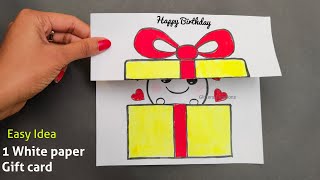Only 1 White Paper Gift Card 🥰/diy Birthday gift ideas/Mother's Day Gift Idea