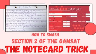 HOW TO SMASH SECTION 2 OF THE GAMSAT - HOW I GOT 76 IN S2 || THE NOTECARD TRICK || LYDIA IS A MEDIC