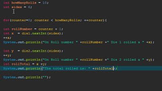 Beginner Java Tutorial - Random Number Generator - Part 5 (Dice Roll Program)