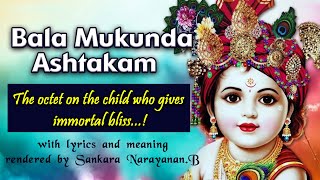 Bala Mukundashtakam (बालमुकुन्दाष्टकम्) with lyrics and meaning