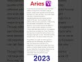 The horoscope 2023 for the Aries zodiac sign | 2023 for Aries ascendant and moon sign |