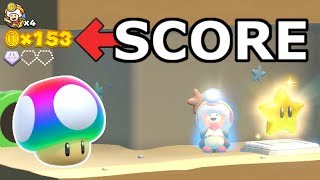 Invincible Mushroom: 1-12 Briny Bowl Swimming Hole 153 Coin Score (Captain Toad Treasure Tracker)